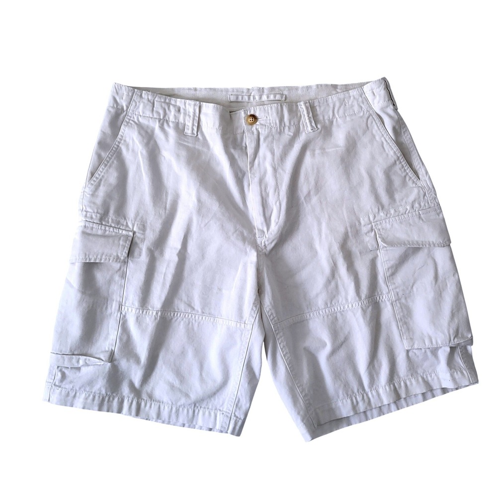 Polo Ralph Lauren Relaxed Fit‎ Cargo Shorts Mens 36 White Cotton Utility Pockets